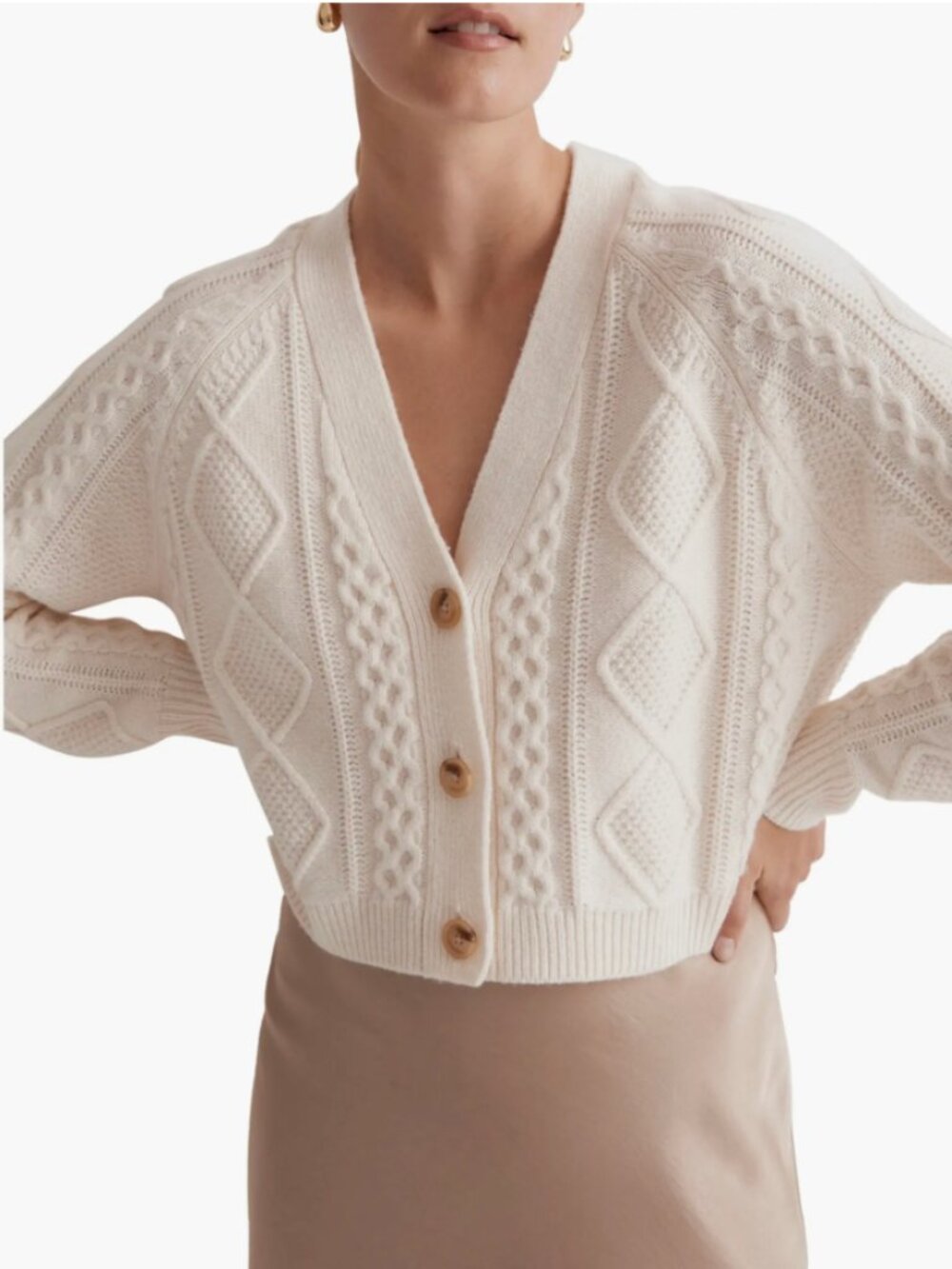 Madewell  cable knit cropped cardigan XL